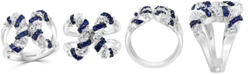 EFFY Collection EFFY&reg; Sapphire (1/3 ct. t.w.) & White Sapphire (3/4 ct. t.w.) Statement Ring in Sterling Silver